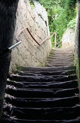 Looking up out of the entrance