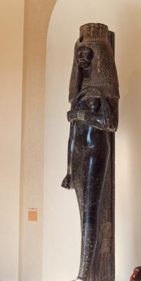 This Statue represents an Egyptian queen about fourteen hundred BC. 