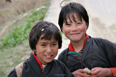 Two Little Girls Walking home from School