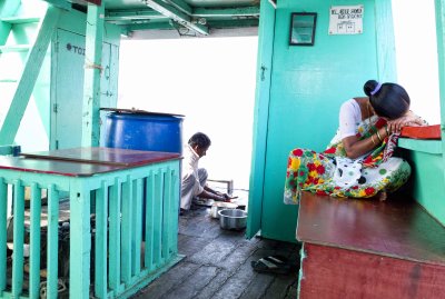 Lunch being prepared on board ferry
