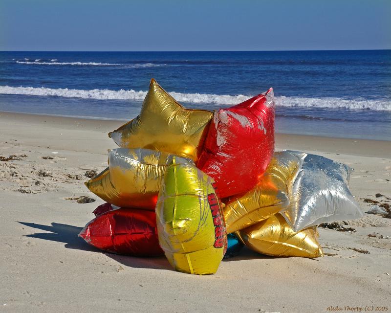 balloons on beach