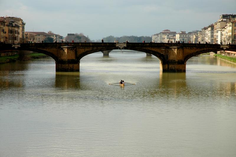 sculling on the Arno River