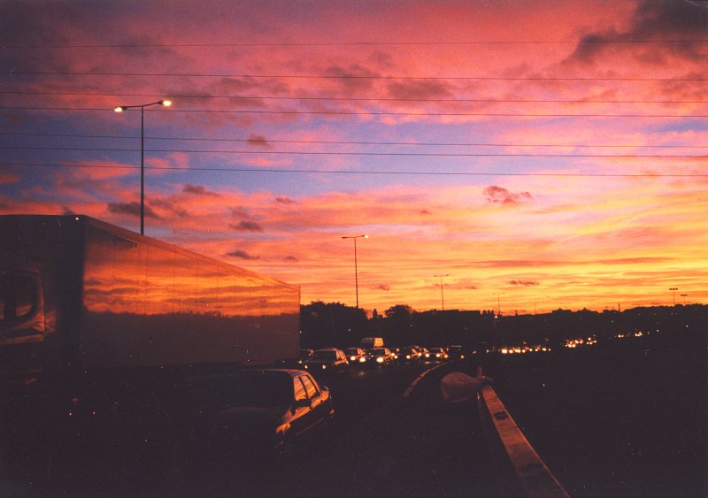 Hackney  Marshes  sunset.(before the Olympic Park was created)