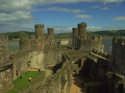 Conwy Castle,interior looking east.