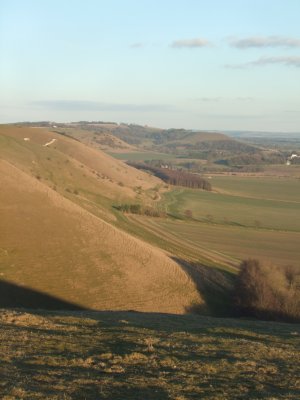 Looking  east  from  Knap  Hill, to  Martinsell  Hill  and  the  Giant's  Grave.