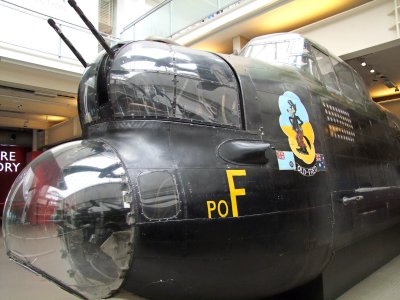 WW2  Lancaster  bomber, front  section  of  fuselage.