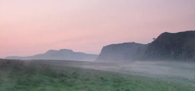 Hotbank  and  Highshield  Crags  at  dawn.