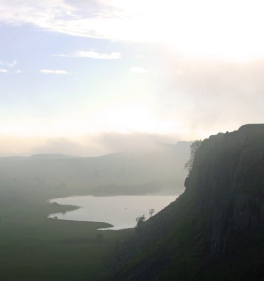 Looking  down on Crag  Lough, from  Highshield  Crags.