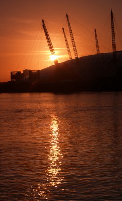 Sunrise over The O2.