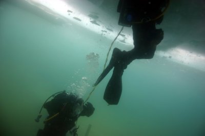 Divers exiting