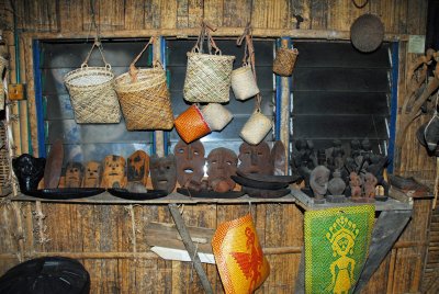 Masks for Sale in Iban Longhouse