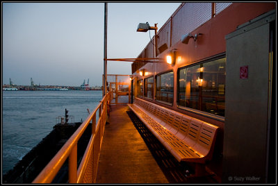 Staten island ferry at dusk