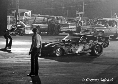 Fireball Vega idle burnout nite BW.jpg