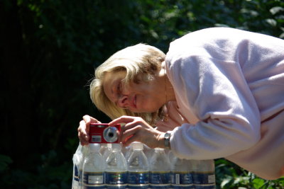 Helen setting the timer