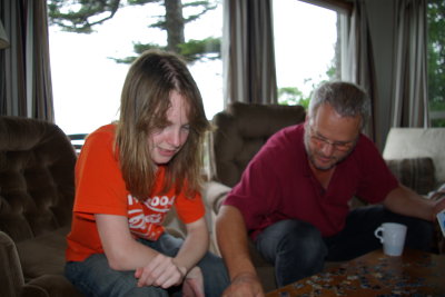 Sapphire and Dave at the puzzle