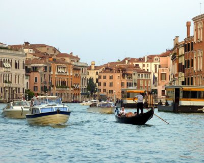Traffic on the Grand Canal in Venice
