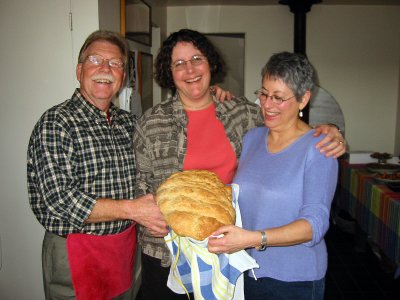 Chuck, Francesca, Carole, and the bread.