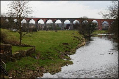 Whalley Viaduct and the River Calder