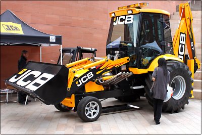 JCB's 100 mph back hoe tractor