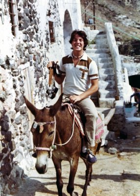On a donkey somewhere in Greece the summer I backpacked all over Europe