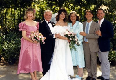 1987: Family photo of my sister Melissa's wedding. From left to right: sister Maureen, my father, sister Melissa, my mother, me, brother Michael