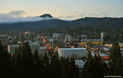 Downtown Eugene from Skinners Butte