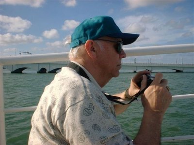 Vern on a cruise around Biscayne Bay in Miami, 2002