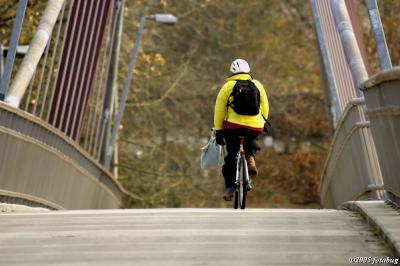 Biking on the bridge
