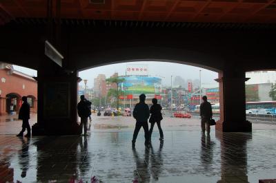 A wet day on TamSui MRT station