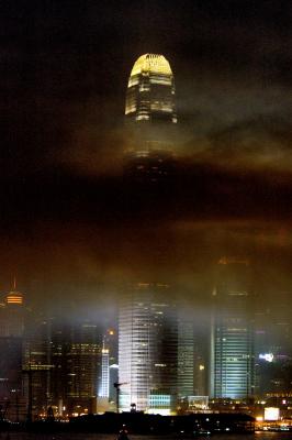 Heavy firework smoke brood over the building