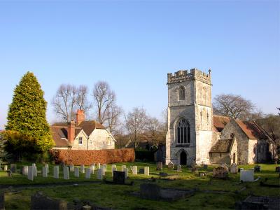 Manor Farm and churchyard