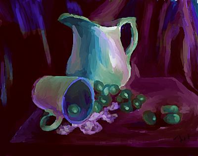 pitcher and grapes