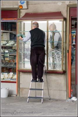 Washing inside and out. at the same time!