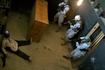 Reunion attendees were given a birds-eye view of a Special Forces team demonstration of Close-Quarters Battle (CQB) training, where friendlies and enemies both fire super lightweight rounds at each other to closely mimic battle situations.
