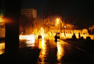 Rain Crossing. Yellow.