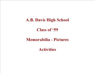 Memorabilia - Pictures - Activities