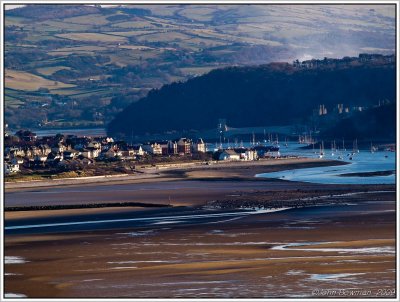 Conwy bridge and Deganwy from the Marine Drive ,Llandudno. North Wales UK.