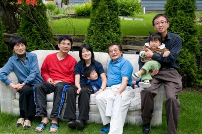 Family on Outdoors Couch