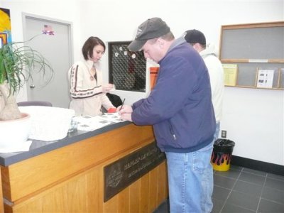 Dave signs up for this years rally