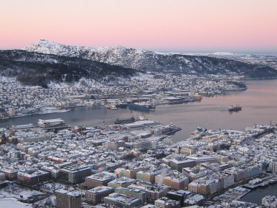 Bergen center - view from Flyen