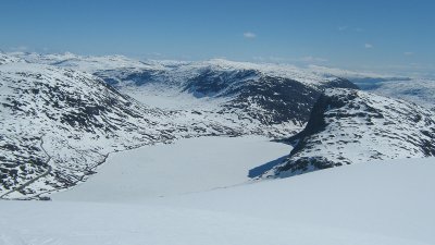 view from Blaatind: lake Djupvatnet