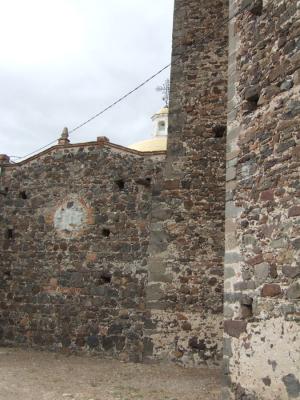 Glimpse of the church tower, Atlihuetzia