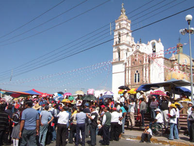 Crowd watching Charros, Papalotla