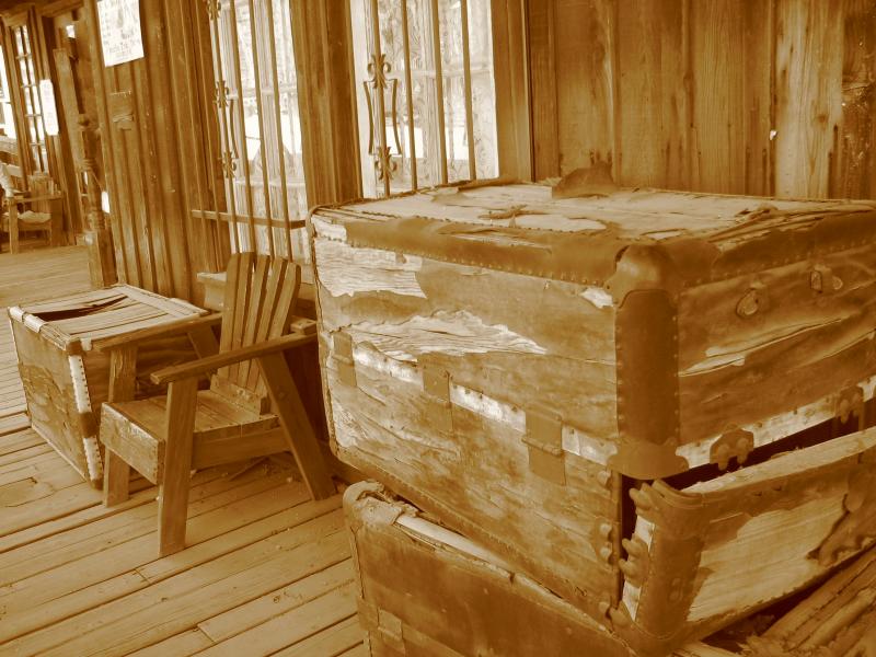 Old trunks and chair