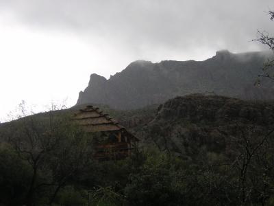 The Quincho with Picketpost Mountain in the background