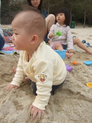 Crawling on the sand