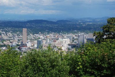 View of downtown Portland from Pittock Mansion