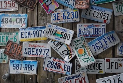 License plates, Bar Harbor