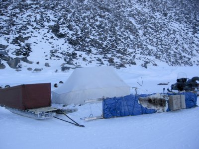 Camp at  Swiss Bay, Sam Ford Fiord