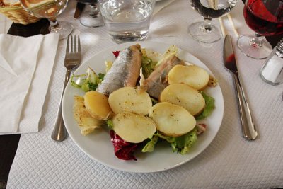 Pickled herring and potatos